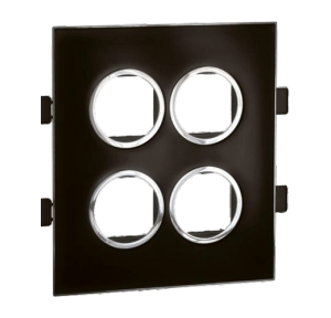 Legrand Arteor 2 x 4M Black Mirror Cover Plate With Frame, 5759 43